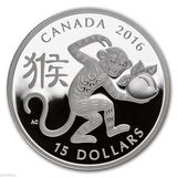 【海宁潮】加拿大2016年中国生肖系列猴年猴子偷桃1盎司纪念银币
