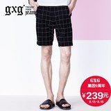 商场同款gxg.jeans男装夏时尚修身黑白格纹休闲五分短裤62622227