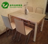 重庆新现代 简约钢化玻璃 热弯餐桌 小户型 餐桌组合 长方形 特价