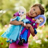 迪士尼Frozen冰雪奇缘艾尔莎安娜公仔娃娃布毛绒玩具儿童生日礼物