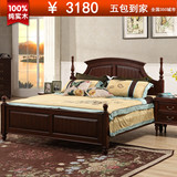林恩美式家具双人床HH风格家具1.8米床美式实木床美式乡村床