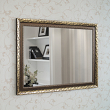 棕色黑胡桃现代中式定做订制大方形壁墙挂式化妆家用浴室镜子
