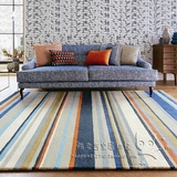 简约现代欧式美式抽象条纹日韩客厅茶几卧室手工腈纶混纺地毯定制
