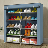 多功能收纳柜 超加固大容量双面门组合鞋架简易鞋柜创意布艺衣柜