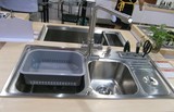 普乐美 BM602 厨房洗菜盆 304不锈钢水槽 双槽带垃圾桶台控刀具