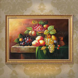 古典静物水果欧式有框画玄关餐厅装饰画手绘油画纯手工挂画DL182
