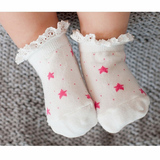新款小星星花边宝宝纯棉袜子 婴儿松口花边袜 女童可爱袜子