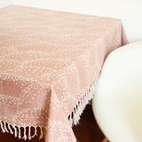[coznap design]原创设计日式樱花橡皮粉色桌布 手工流苏日本和风