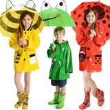 好雨时节 卡通男童女童儿童雨衣雨披 配雨鞋雨伞套装 儿童雨衣