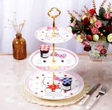 Hello Kitty陶瓷三层水果盘蛋糕架蛋糕盘下午茶点心时尚创意生日