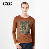 GXG[包邮]男装热卖 男士时尚休闲修身橘色长袖T恤#33234101