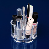 彩妆眉刷化妆品收纳盒透明桌面小物品塑料收纳盒口红盒眉笔工具盒