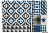 GIRONES西班牙原装进口手工羊毛卧室客厅KILIM地毯蓝色170X240