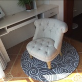 美式乡村法式欧式单人沙发椅阳台咖啡椅卧室布艺休闲椅实木儿童椅