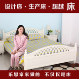 韩式简约白色田园双人儿童床女孩套房1.2米公主床欧式床1.5米松木