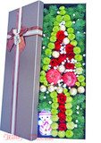 圣诞节定制款圣诞树红玫瑰鲜花礼盒巧克力平安夜花盒西安鲜花速递