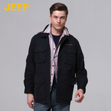 JEEP专柜正品男装休闲夹克外套吉普翻领纯色大码中长款JS11WJ020