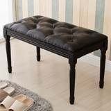 欧式复古换鞋凳美式实木床尾凳沙发凳试衣间凳布艺梳妆凳卧室长凳