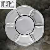 纯白瓷盘子高档陶瓷餐饮用具骨瓷创意餐具扇形盘凉菜盘西餐盘拼盘