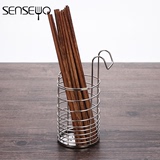优质不锈钢筷子筒 挂式沥水筷筒筷笼架 创意厨房收纳盒餐具沥水架