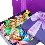 不二家奶糖礼盒紫色铁盒装情人节生日礼物零食品喜糖果年货包邮