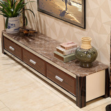 客厅欧式大理石电视柜茶几组合 小户型现代长方形实木地柜试听柜