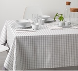 欧式简约格子桌布 纯棉布 无荧光剂环保餐桌布 240厘米145厘米
