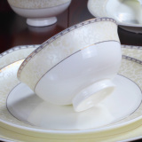 碗碟套装 欧式金边56头韩式骨瓷餐具 唐山陶瓷器餐具套装家用送礼