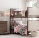 美式实木可拆分上下床多功能组合儿童床法式橡木双层高低字母床