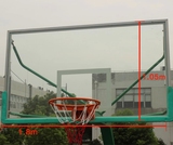 国标户外标准篮球板 透明篮板室外高强度钢化玻璃SMC木质篮球板