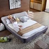 布艺床双人软床简约现代可拆洗婚床个性大床时尚绒布品牌卧室家具