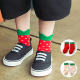 全棉儿童袜子 可爱水果袜草莓点点创意潮童袜男童女童宝宝袜批发