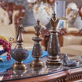 卡提娜国际象棋摆件 欧式创意家居饰品 书房办工桌客厅酒柜工艺品