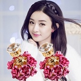 韩国时尚双面佩戴气质耳环防过敏耳饰品优雅可爱玫瑰花朵耳钉批发