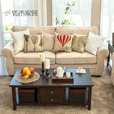 美式沙发客厅可拆洗布艺沙发单人三人实木沙发美式简约豪华家具
