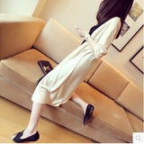韩国2016新款修身显瘦莫代尔开衫中长裙七分袖防晒衣女外套学生