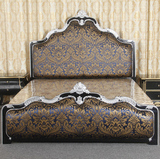 新古典高档床欧式雕花床实木双人床黑色描银1.8米公主床豪华大床