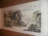 纯手绘中国画书法字画作品六尺长横幅办公室客厅山水画张汉民真迹