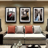 客厅装饰画三联沙发背景墙挂画壁画现代简约 欧式挂画室内有框画