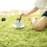 现代家用欧式地毯绿色简约客厅床旁边的地毯卧室床前长方形长毯