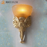 东南亚泰式金铂大象工艺壁灯过道阳台卧室客厅酒店工程灯LED光源