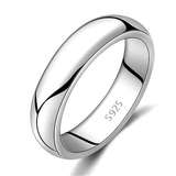 一对免费刻字男女光面戒指纯银镀白金韩版个性时尚银饰品尾戒指环