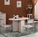 瑞信家具折叠餐桌 现代简约小户型折叠餐桌 椭圆形折叠餐桌椅组合