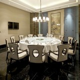 新中式样板房圆餐桌椅组合实木别墅酒店现代家具圆饭桌椅子现货