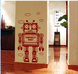 机器人墙贴客厅卧室浴室儿童房墙纸纸特价贴纸贴画创意个性背景墙