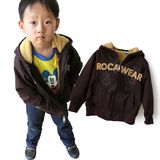 外贸原单Rocawear洛卡薇尔男童装秋冬装加绒长袖儿童卫衣外套