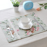 韩式田园风布艺餐垫花边蕾丝边花朵隔热垫碗垫桌垫