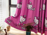 卡通kitty猫定制布料粉色隔热全遮光窗帘儿童房窗帘成品特价清仓