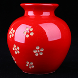 漆器小红瓶特色传统工艺礼品 中国红 居家装饰摆件