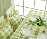 纯棉布艺田园桌布绿色小清新高档格子桌布茶几桌布餐桌布椅套包邮